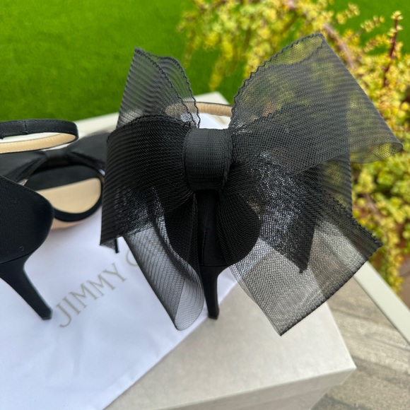 SOLD Jimmy Choo Aveline 100 Asymmetric Grosgrain Sandal Heel - Picture 10 of 15